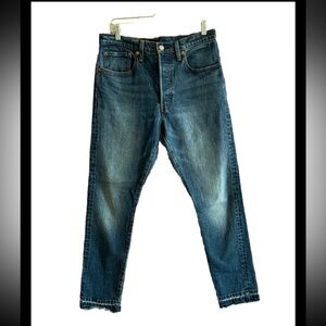 Levi’s 501 Button Fly Skinny Jeans Raw Hem